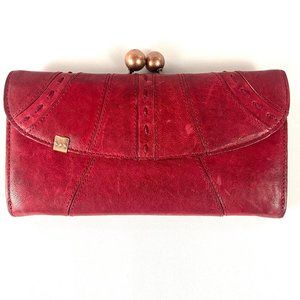 💎SOLD💎ANTHROPOLOGIE Schuler & Sons Philadelphia Red Leather Kiss Wallet